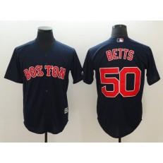 MLB Boston Red Sox 50 Mookie Betts Navy Cool Base Men Jersey