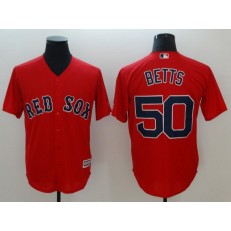 MLB Boston Red Sox 50 Mookie Betts Red Cool Base Men Jersey