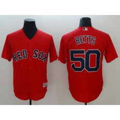 MLB Boston Red Sox 50 Mookie Betts Red Cool Base Men Jersey