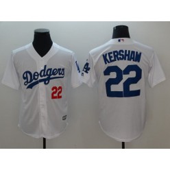 MLB Los Angeles Dodgers 22 Clayton Kershaw White Cool Base Men Jersey