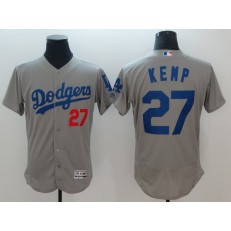 MLB Los Angeles Dodgers 27 Matt Kemp Gray Flexbase Men Jersey