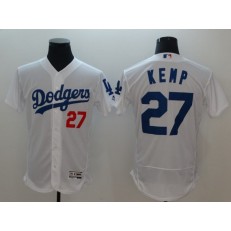 MLB Los Angeles Dodgers 27 Matt Kemp White Flexbase Men Jersey