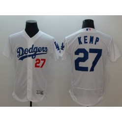 MLB Los Angeles Dodgers 27 Matt Kemp White Flexbase Men Jersey