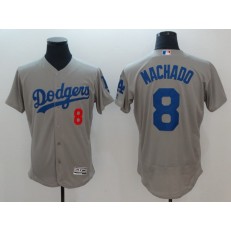 MLB Los Angeles Dodgers 8 Manny Machado Gray Flexbase Men Jersey