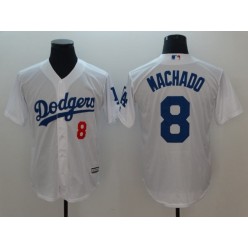 MLB Los Angeles Dodgers 8 Manny Machado White Cool Base Men Jersey