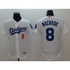 MLB Los Angeles Dodgers 8 Manny Machado White Flexbase Men Jersey