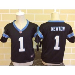 Nike Carolina Panthers 1 Cam Newton Black Toddler Game Jersey