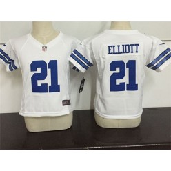 Nike Dallas Cowboys 21 Deion Sanders White Toddler Game Jersey