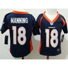 Nike Denver Broncos 18 Peyton Manning Blue Toddler Game Jersey