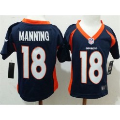 Nike Denver Broncos 18 Peyton Manning Blue Toddler Game Jersey