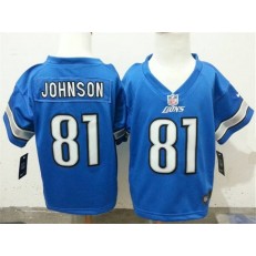 Nike Detroit Lions 81 Calvin Johnson Blue Toddler Game Jersey
