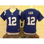 Nike Indianapolis Colts 12 Andrew Luck Blue Toddler Game Jersey