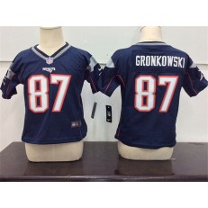 Nike New England Patriots 87 Rob Gronkowski Blue Toddler Game Jersey