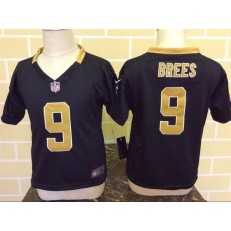 Nike New Orleans Saints 9 Drew Brees Black Toddler Game Jersey