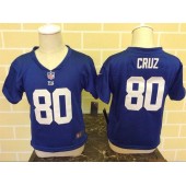 Nike New York Giants 80 Victor Cruz Blue Toddler Game Jersey