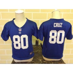 Nike New York Giants 80 Victor Cruz Blue Toddler Game Jersey