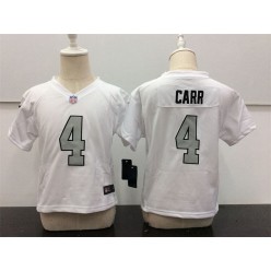 Nike Oakland Raiders 4 Derek Carr White Grey No. Toddler Game Jersey