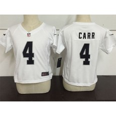 Nike Oakland Raiders 4 Derek Carr White Toddler Game Jersey