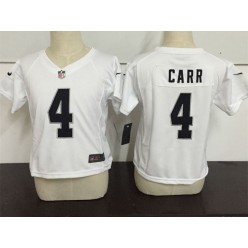 Nike Oakland Raiders 4 Derek Carr White Toddler Game Jersey