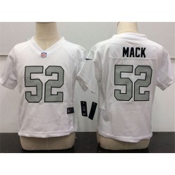 Nike Oakland Raiders 52 Khalil Mack White Grey No. Toddler Game Jersey