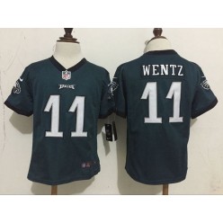 Nike Philadelphia Eagles 11 Carson Wentz Green Toddler Game Jersey