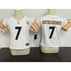 Nike Pittsburgh Steelers 7 Ben Roethlisberger White Toddler Game Jersey
