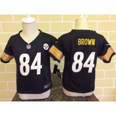 Nike Pittsburgh Steelers 84 Antonio Brown Black Toddler Game Jersey