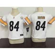 Nike Pittsburgh Steelers 84 Antonio Brown White Toddler Game Jersey