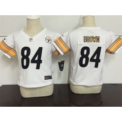 Nike Pittsburgh Steelers 84 Antonio Brown White Toddler Game Jersey