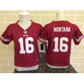 Nike San Francisco 49ers 16 Joe Montana Red Toddler Game Jersey