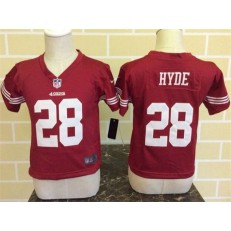 Nike San Francisco 49ers 28 Carlos Hyde Red Toddler Game Jersey