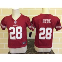 Nike San Francisco 49ers 28 Carlos Hyde Red Toddler Game Jersey