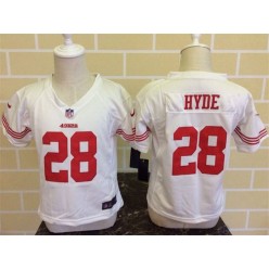 Nike San Francisco 49ers 28 Carlos Hyde White Toddler Game Jersey