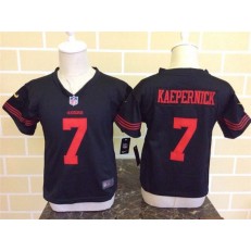 Nike San Francisco 49ers 7 Colin Kaepernick Black Toddler Game Jersey