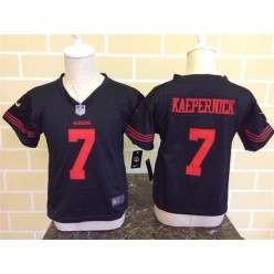 Nike San Francisco 49ers 7 Colin Kaepernick Black Toddler Game Jersey