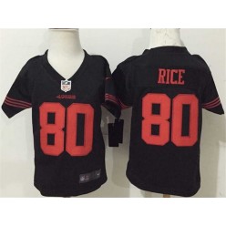 Nike San Francisco 49ers 80 Jerry Rice Black Toddler Game Jersey