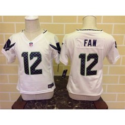 Nike Seattle Seahawks 12 Fan White Toddler Game Jersey