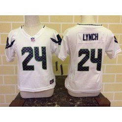 Nike Seattle Seahawks 24 Marshawn Lynch White Toddler Game Jersey