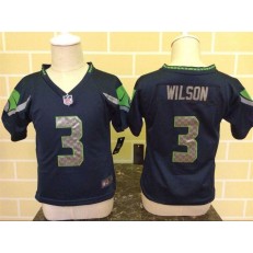 Nike Seattle Seahawks 3 Russell Wilson Blue Toddler Game Jersey