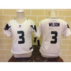 Nike Seattle Seahawks 3 Russell Wilson White Toddler Game Jersey