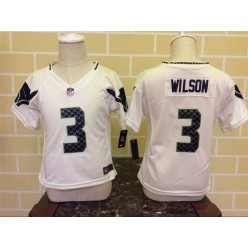 Nike Seattle Seahawks 3 Russell Wilson White Toddler Game Jersey
