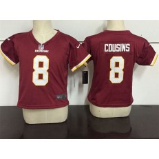 Nike Washington Redskins 8 Kirk Cousins Red Toddler Game Jersey