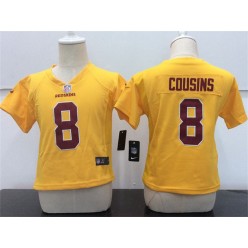 Nike Washington Redskins 8 Kirk Cousins Yellow Toddler Game Jersey