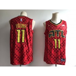 Atlanta Hawks 11 Trae Young Red Swingman Men Jersey