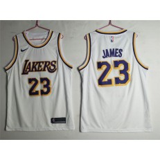 Los Angeles Lakers 23 Lebron James White Nike Swingman Men Jersey
