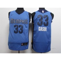 Memphis Grizzlies 33 Marc Gasol Light Blue Nike Swingman Men Jersey