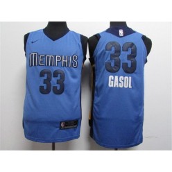 Memphis Grizzlies 33 Marc Gasol Light Blue Nike Swingman Men Jersey