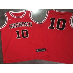 Shohoku Away 10 Sakuragi Hanamichi Cosplay Red Nike Swingman Men Jersey