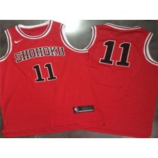 Shohoku Away 11 Rukawa Kaede Cosplay Red Nike Swingman Men Jersey