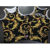 Supreme x Nike Foamposite Tank Top Black Gold Basketball Men Jersey